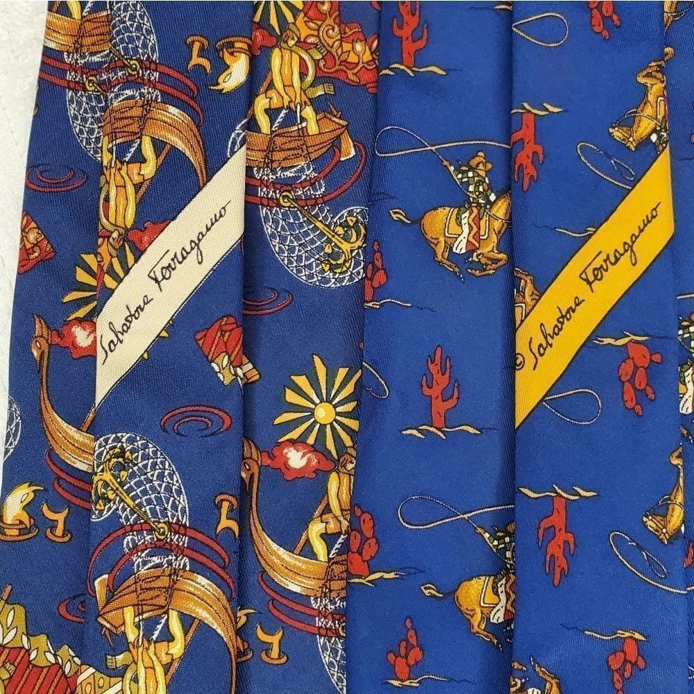 2 Salvatore Ferragamo ties made in Italy 100%silk - Picture 4 of 11